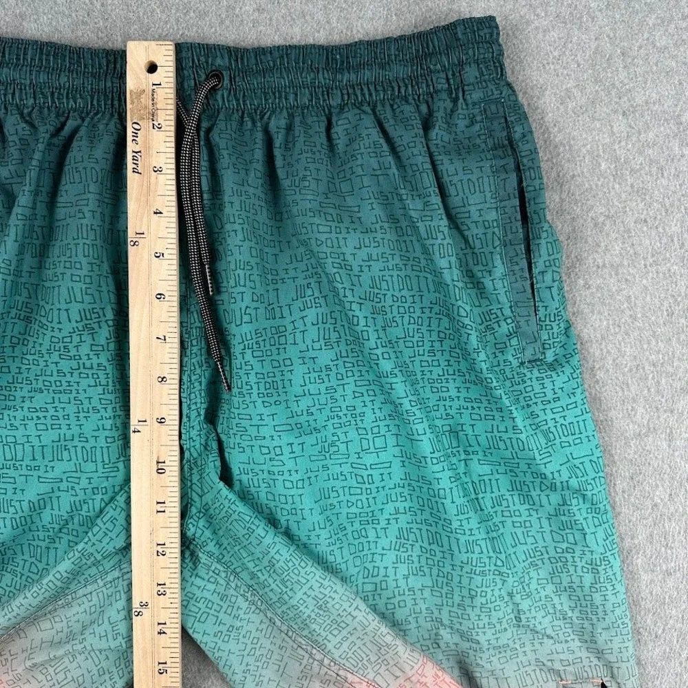 Nike Mens Ombre Swim Trunks Teal Green Pink Board Shorts Just Do It Size‎ Large